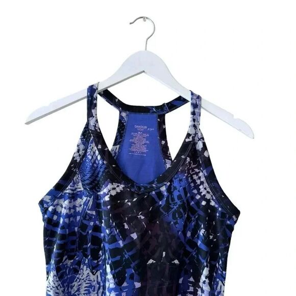 Danskin Now Tank Top Sleeveless Racerback Blue Dri More Tech Build M - Picture 2 of 12